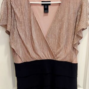 Elegant black and champagne colored dress